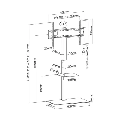 Aisens FT70S-077 Soporte de Pie para TV de 37-70" VESA 600x400 Aisens FT70S-077 Soporte de Pie para TV de 37-70" VESA 600x400