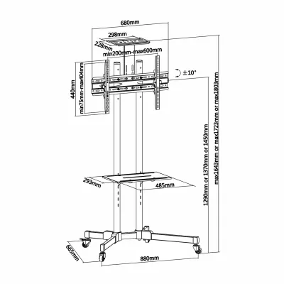 Aisens FT70TE-035 Soporte de Suelo para TV de 37" a 70" VESA Aisens FT70TE-035 Soporte de Suelo para TV de 37" a 70" VESA