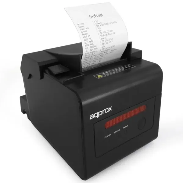 Approx appPOS80WIFI+LAN Impresora de Ticket Térmica USB/WiFI/LAN/RS-232/RJ-11 Negra