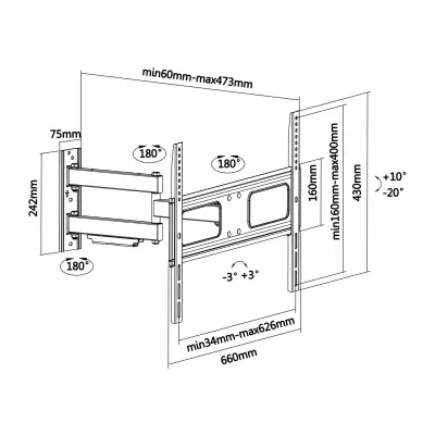 Aisens WT70TSLE-025 Soporte para TV de 37" a 70" VESA 600x400 Aisens WT70TSLE-025 Soporte para TV de 37" a 70" VESA 600x400