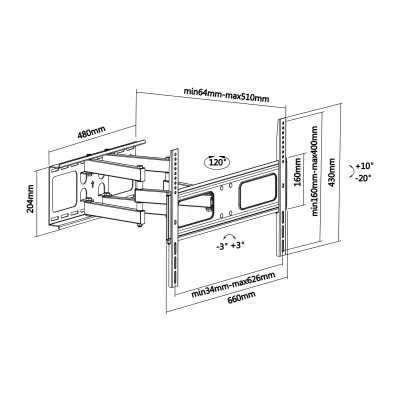 Aisens WT70TSLE-027 Soporte para TV de 37" a 70" VESA 600x400
