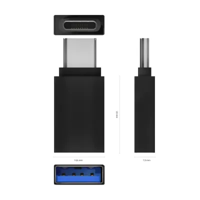 Aisens Mini Adaptador USB 3.2 a USB-C Hembra/Macho Aluminio