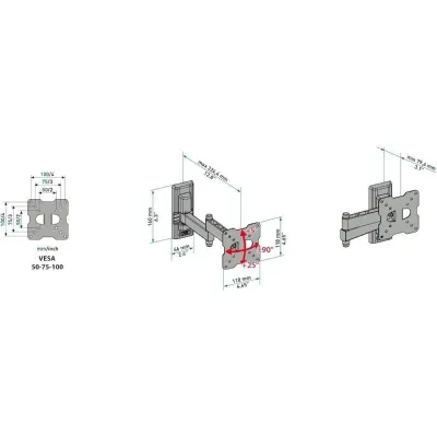 Soporte de Pared Giratorio/ Inclinable CME Meliconi EDR100 para Soporte de Pared Giratorio/ Inclinable CME Meliconi EDR100 para