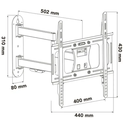 Nox Lite Wall Flex Soporte de Pared Ajustable para TV 23" a 55"
