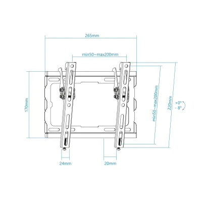 TooQ Soporte de Pared Inclinable para Monitor/TV 23"-43" VESA TooQ Soporte de Pared Inclinable para Monitor/TV 23"-43" VESA