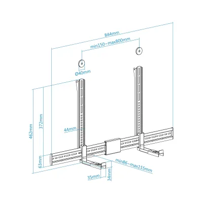 TooQ TQSBM-01 Soporte para Barra de Sonido 86-155mm TooQ TQSBM-01 Soporte para Barra de Sonido 86-155mm