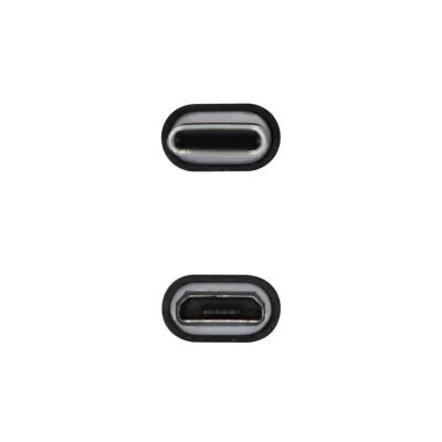 Aisens Adaptador USB-C a MicroUSB Macho/Hembra Negro