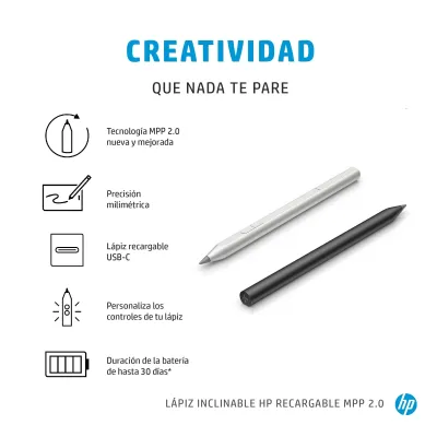 HP Lápiz Inclinable Recargable MPP 2.0 Negro HP Lápiz Inclinable Recargable MPP 2.0 Negro