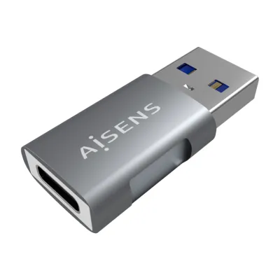 Aisens Mini Adaptador USB 3.2 Gen2 a USB -C Macho/Hembre Gris