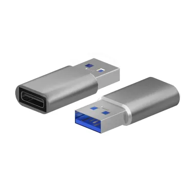 Aisens A108-0677 Mini Adaptador USB 3.2 Gen2 a USB 2.0 3A Gris