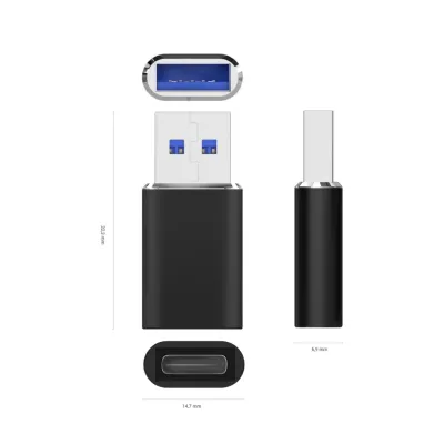 Aisens A108-0678 Adaptador USB 3.2 Gen2 USB-C Hembra a USB Macho
