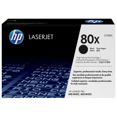 HP 80X Alta Capacidad Negro Original | Tóner CF280X HP 80X Alta Capacidad Negro Original | Tóner CF280X