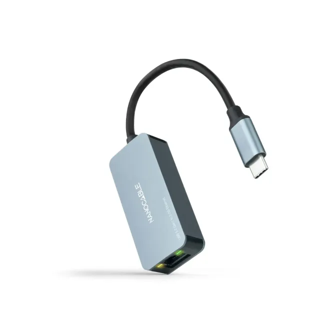 Nanocable Conversor USB-C 3.2 Gen1 a Ethernet 2.5G Aluminio
