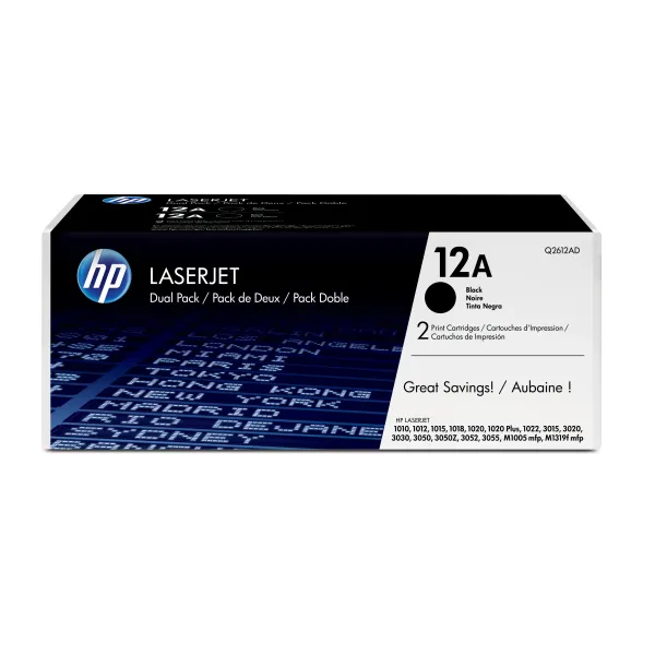 HP 12A Multipack Ahorro Tóner 2x Negro Original | Tóner Q2612AD