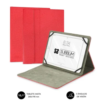 Subblim Clever Stand Funda Roja para Tablet de 10.1"