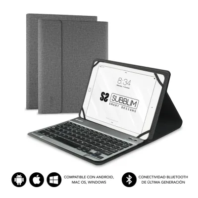 Subblim Keytab Pro Bluetooth Funda con Teclado Gris para