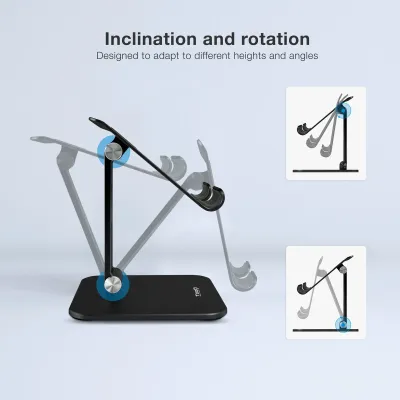 TooQ Hermes Noche Soporte de Sobremesa Ajustable para Tablet