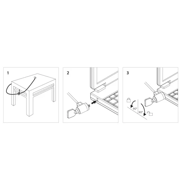 Ewent Cable de Seguridad para Portátil con 2 Llaves