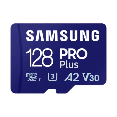 Samsung PRO Plus MicroSDXC 128GB UHS-I U3 A2 V30 Clase 10 con Samsung PRO Plus MicroSDXC 128GB UHS-I U3 A2 V30 Clase 10 con