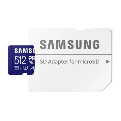 Samsung PRO Plus MicroSDXC 512GB UHS-I U3 A2 V30 Clase 10 con Samsung PRO Plus MicroSDXC 512GB UHS-I U3 A2 V30 Clase 10 con