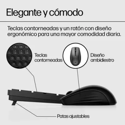 HP 650 Combo de Teclado y Ratón Inalámbrico Negro
