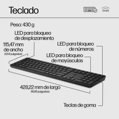 HP 650 Combo de Teclado + Ratón Inalámbrico Blanco