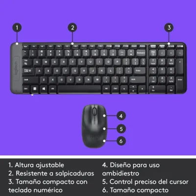 Logitech MK220 Combo Teclado y Ratón Inalámbrico Logitech MK220 Combo Teclado y Ratón Inalámbrico