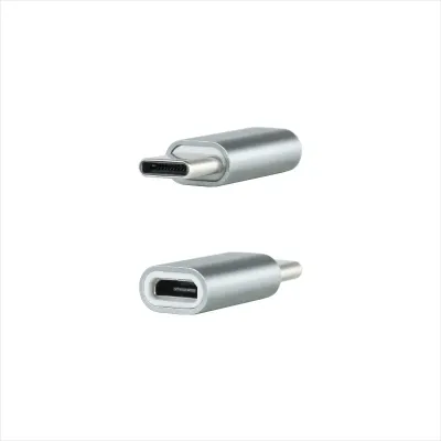 Nanocable Adaptador USB-C a Micro USB Macho/Hembra Gris