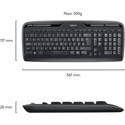Logitech MK330 Wireless Combo Teclado + Ratón Negros