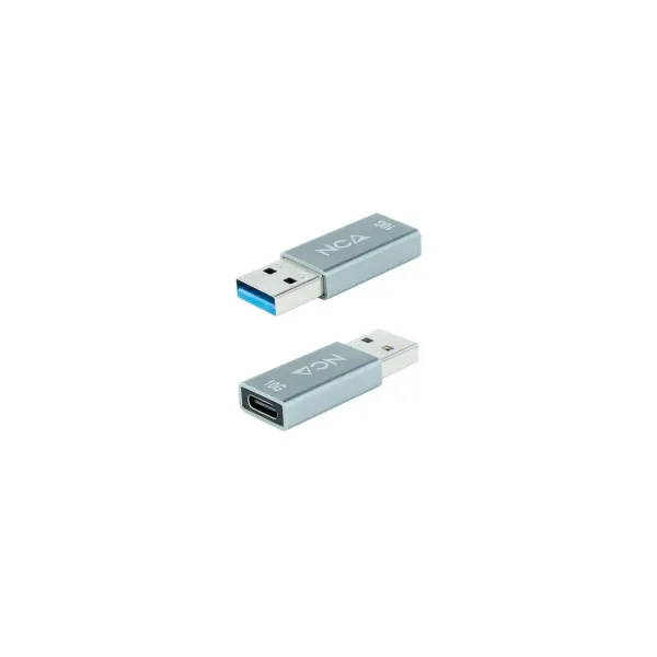 Nanocable Adaptador USB 3.1 a USB-C Macho/Hembra Gris