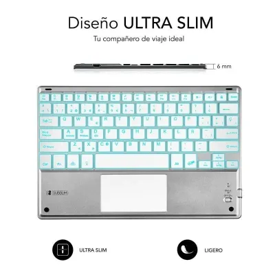 Teclado Compacto Inalámbrico por Bluetooth Subblim SMBT50/ Plata