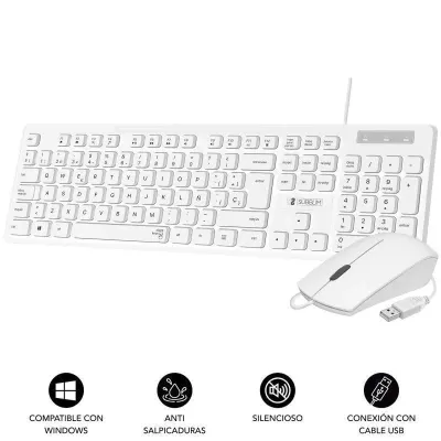Teclado y Ratón Subblim Combo Business Slim Silencioso/ Blanco Teclado y Ratón Subblim Combo Business Slim Silencioso/ Blanco