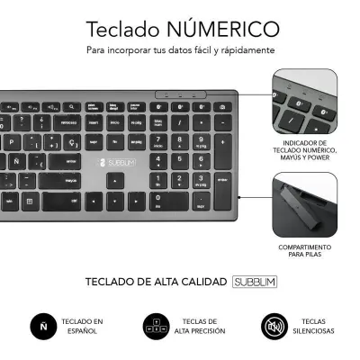Teclado Inalámbrico por Bluetooth Subblim 2PUE201 Pure
