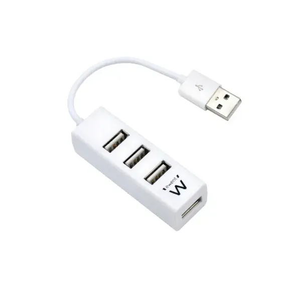 Ewent Mini-Hub 4 Puertos USB 2.0 Blanco