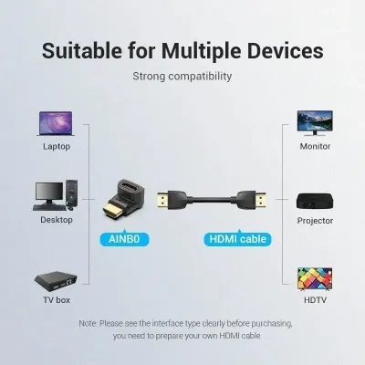 Adaptador HDMI 4K 270º Vention AINB0/ HDMI Macho - HDMI Hembra/