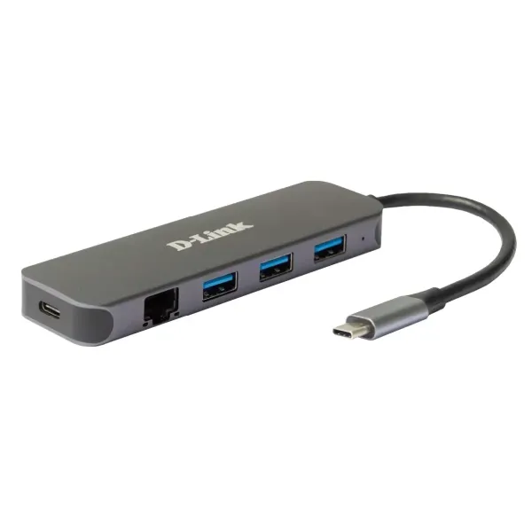 D-Link DUB-2334 Adaptador USB-C/USB a Gigabit Ethernet con 3 Puertos USB 3.0 PD 60W