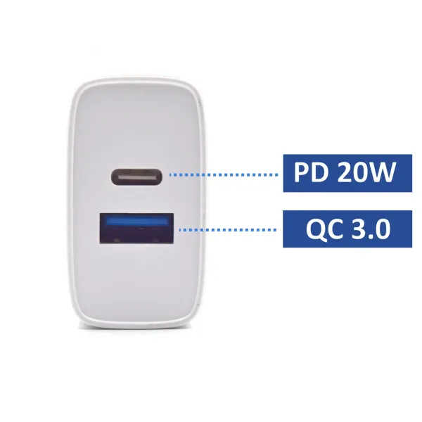 Ewent EW1321 Cargador de Pared USB-C Quick Charge 3.0 20W 