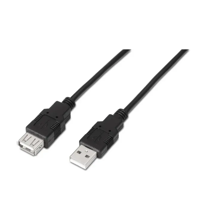 Aisens Cable Alargador USB 2.0 Tipo A Macho/Hembra 1m Negro