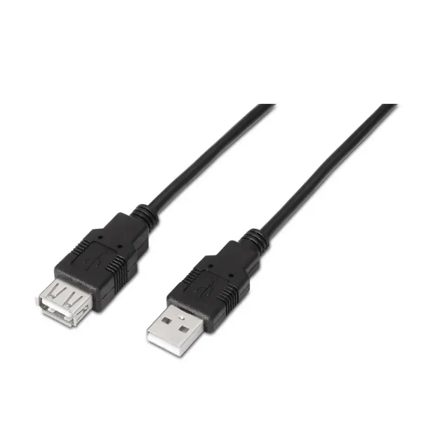 Aisens Cable Alargador USB 2.0 Tipo A Macho/Hembra 1m Negro