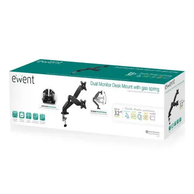 Ewent EW1516 Soporte Doble para Monitores hasta 27" VESA