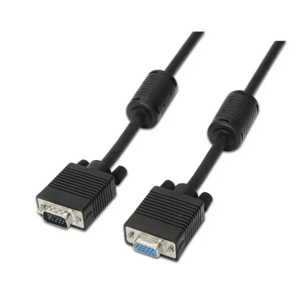 Aisens Cable SVGA con Ferrita Macho/Hembra 1.8m Negro