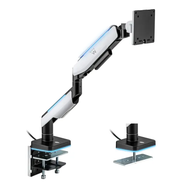 Ewent EW1509 Soporte para Monitor hasta 49" con Luces RGB VESA 100x100 Máx. 20Kg Negro/Gris Claro 