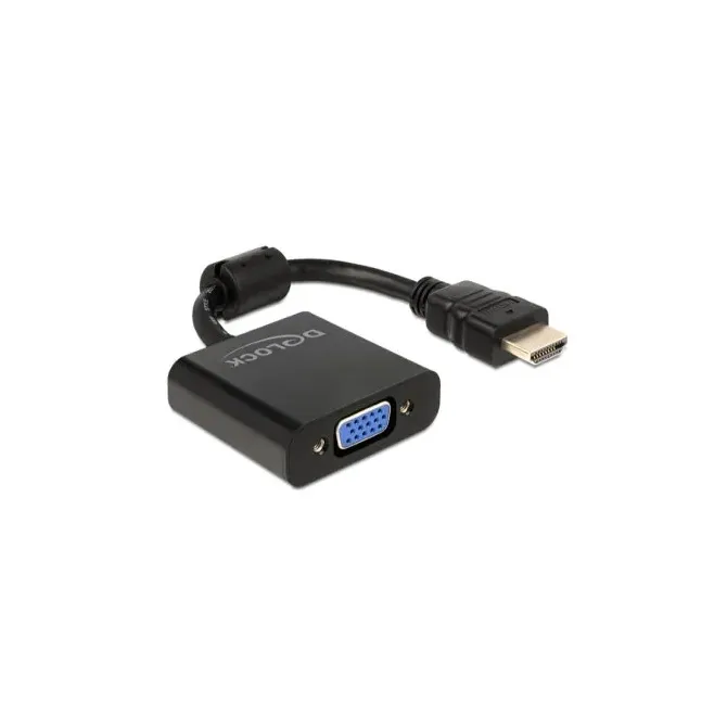 Delock adaptador hdmi-a 19 pines macho a vga negro