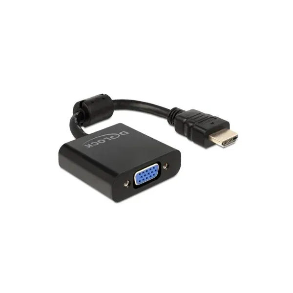 Delock adaptador hdmi-a 19 pines macho a vga negro