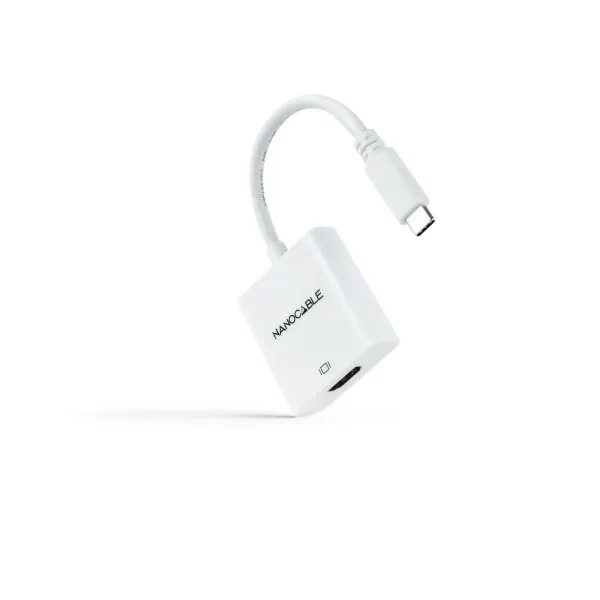 Nanocable Cable Conversor USB-C a HDMI 4K Macho/Hembra 15cm Blanco