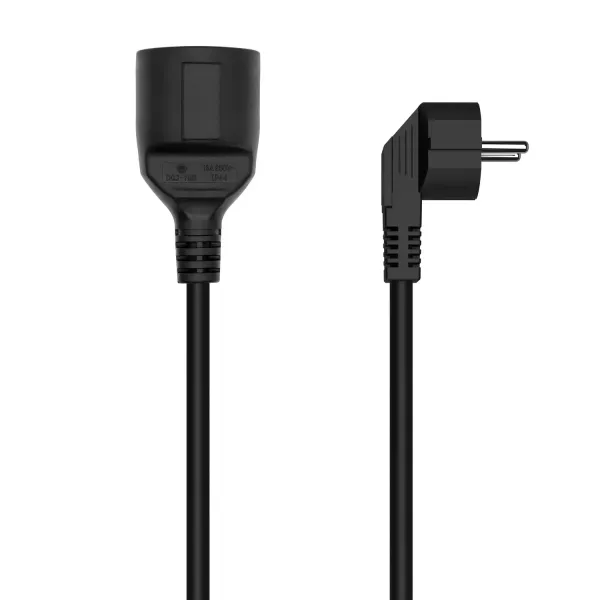 Aisens Cable Alargador de Alimentación Schuko CEE7 Macho/Hembra 10m Negro 