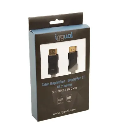 Iggual cable displayport (m) 1.4 8k 2 metros negro Iggual cable displayport (m) 1.4 8k 2 metros negro