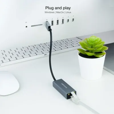 Nanocable Adaptador USB 3.0 a Ethernet Gigabit Aluminio Nanocable Adaptador USB 3.0 a Ethernet Gigabit Aluminio