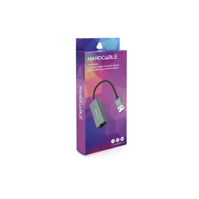 Nanocable Adaptador USB 3.0 a Ethernet Gigabit Aluminio Nanocable Adaptador USB 3.0 a Ethernet Gigabit Aluminio