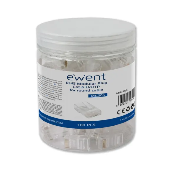 Ewent IM1205 Conector Modular CAT6 U/UTP 100 Unidades